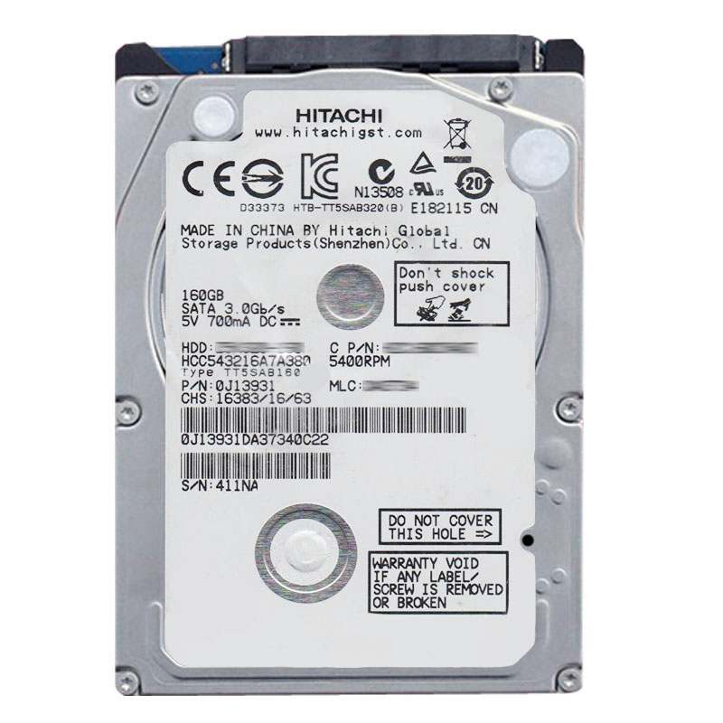 Hitachi 0J13931 - 160GB 5.4K SATA 3.0Gbps 2.5Inch 8MB Cache Hard Drive