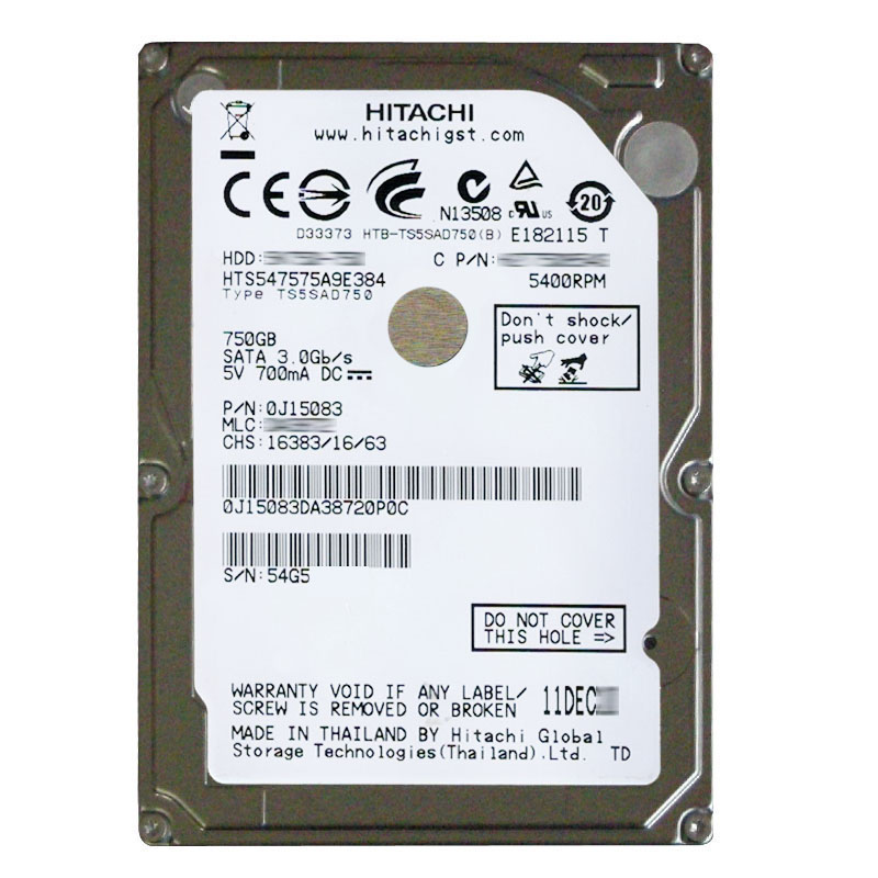 Hitachi 0J15083 - 750GB 5.4K SATA 3.0Gbps 2.5Inch 8MB Cache Hard Drive