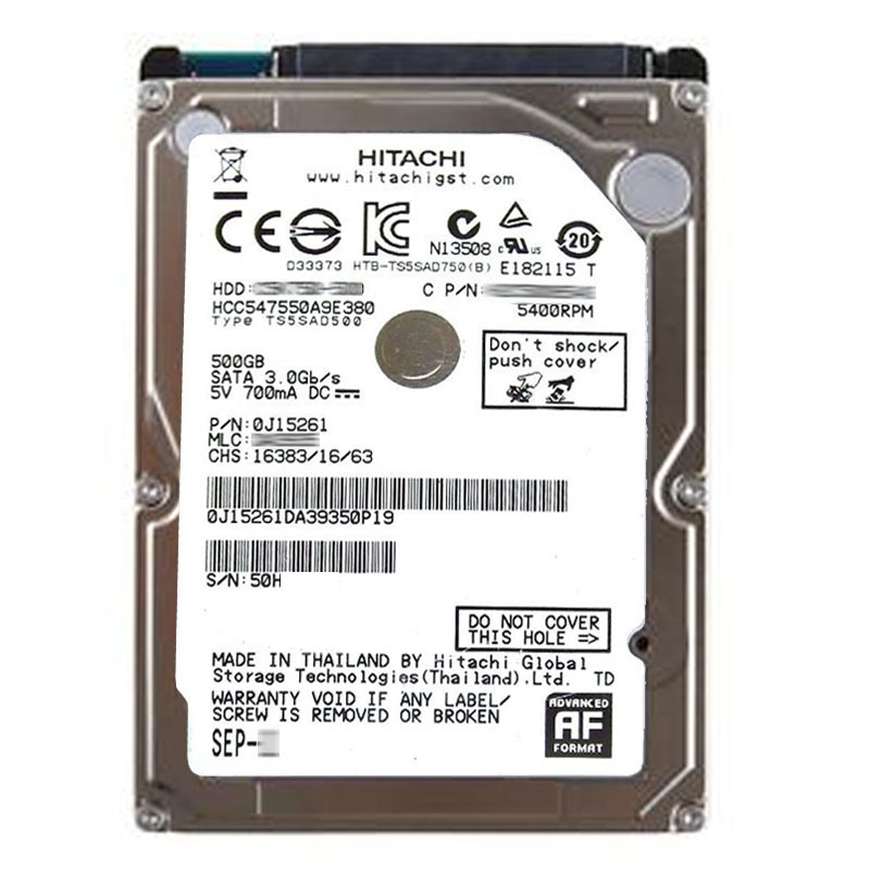 Hitachi 0J15261 - 500GB 5.4K SATA 2.5Inch 8MB Cache Hard Drive