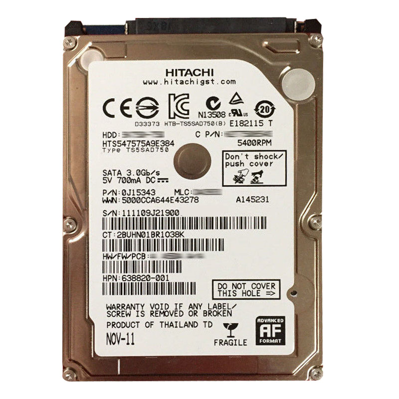 Hitachi 0J15343 - 750GB 5.4K SATA 3.0Gbps 2.5Inch 8MB Cache Hard Drive