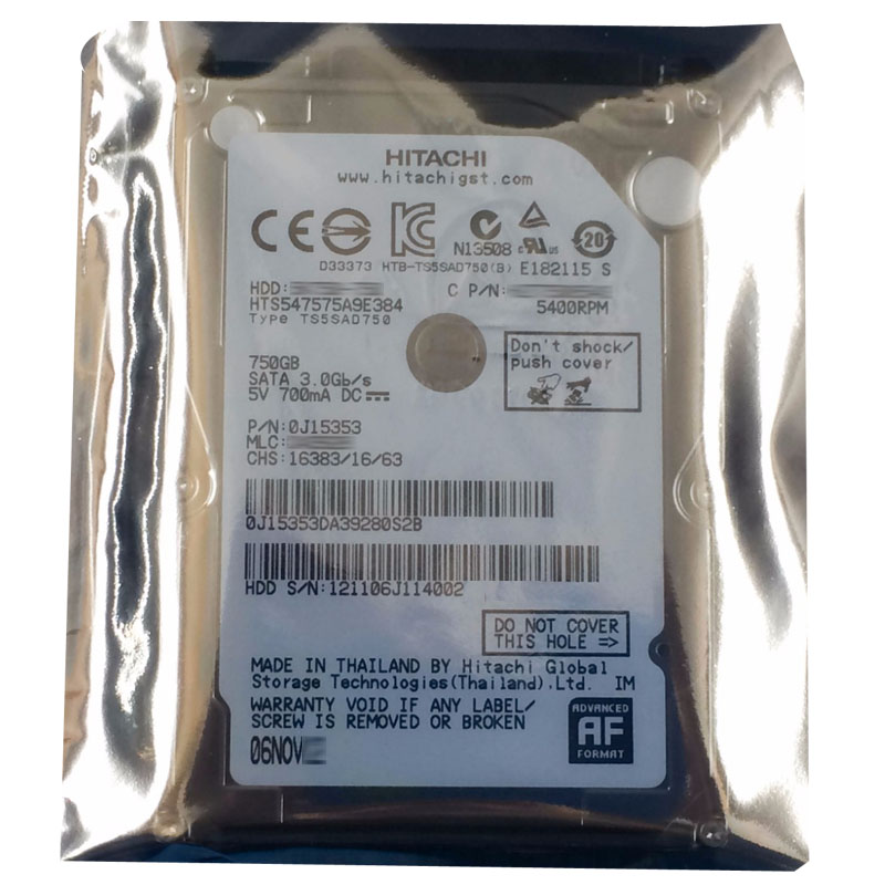 Hitachi 0J15353 - 750GB 5.4K SATA 3.0Gbps 2.5Inch 8MB Cache Hard Drive