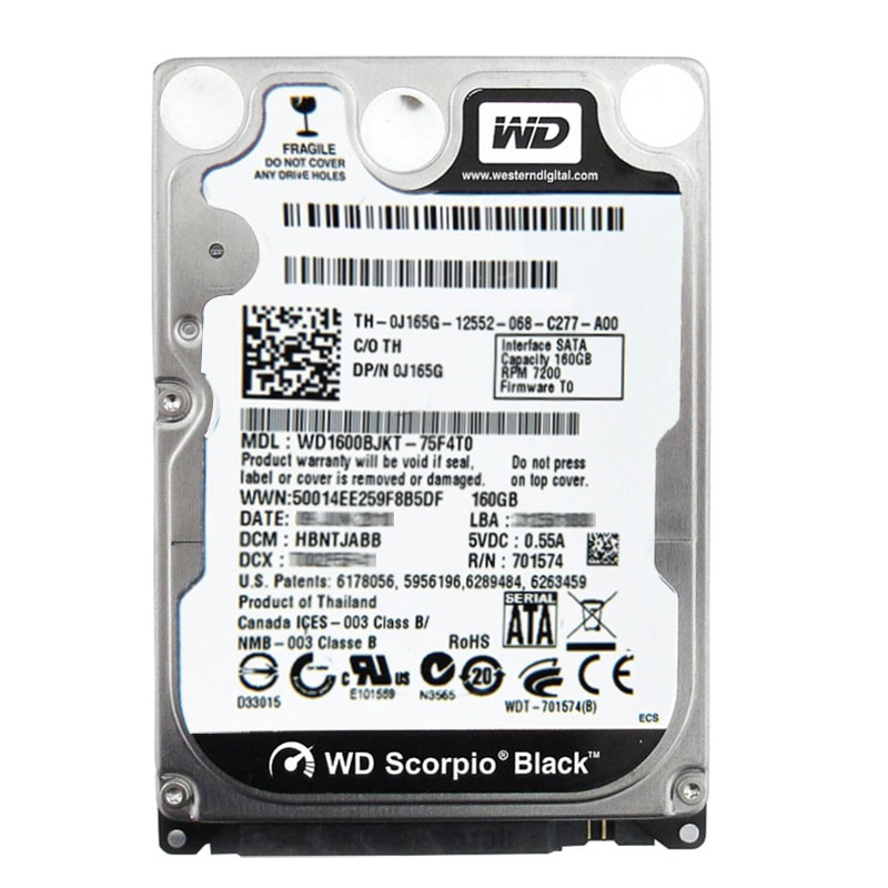 Dell 0J165G - 160GB 7.2K SATA 2.5" Hard Drive