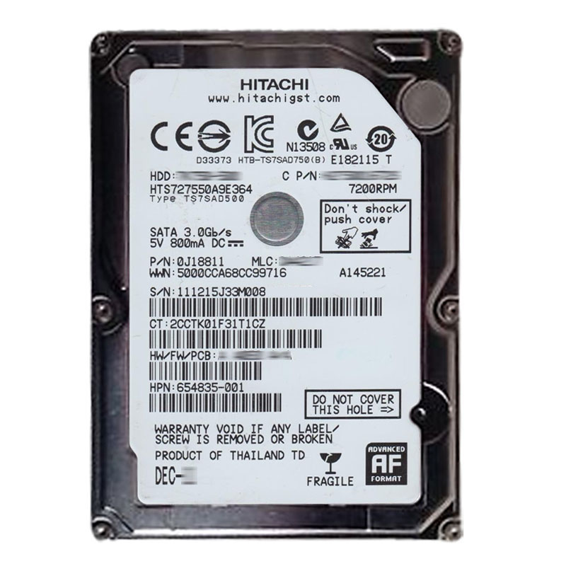 Hitachi 0J18811 - 500GB 7.2K SATA 3.0Gbps 2.5Inch 16MB Cache Hard Drive