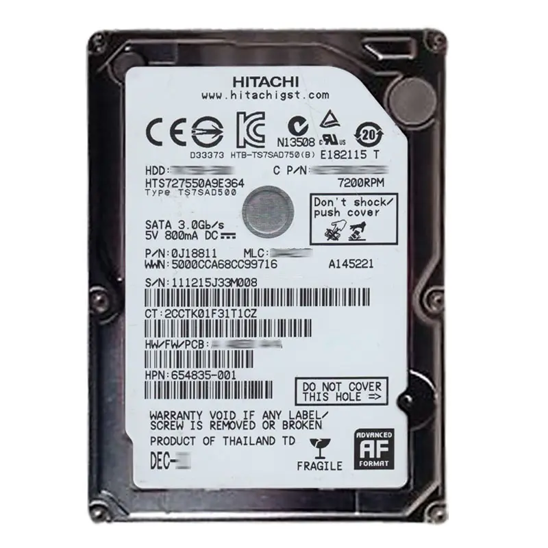 0J18811.jpg Hitachi 0J18811 - 500GB 7.2K SATA 3.0Gbps 2.5Inch 16MB Cache Hard Drive - Image 1