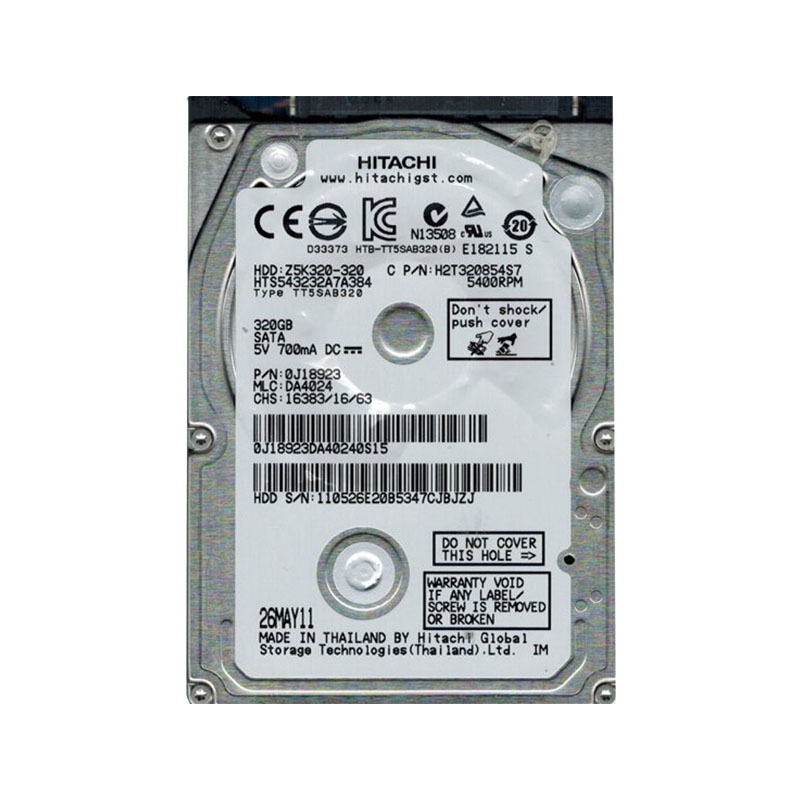 Hitachi 0J18923 - 320GB 5400RPM SATA 3.0GBPS 8MB Cache 2.5Inch Hard Drive