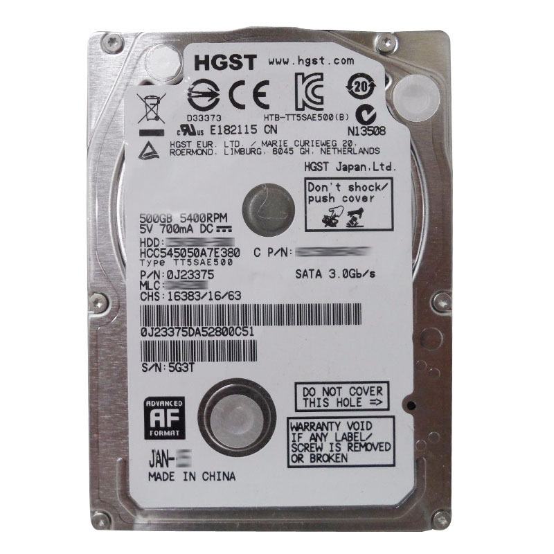 Hitachi 0J23375 - 500GB 5.4K SATA 3.0Gbps 2.5Inch 8MB Cache Hard Drive