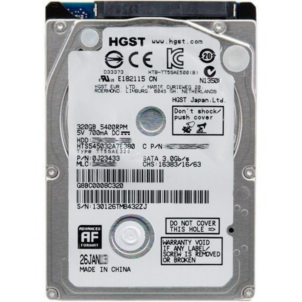 Hitachi 0J23433 - 320GB 5.4K SATA 3.0Gbps 2.5Inch 8MB Cache Hard Drive