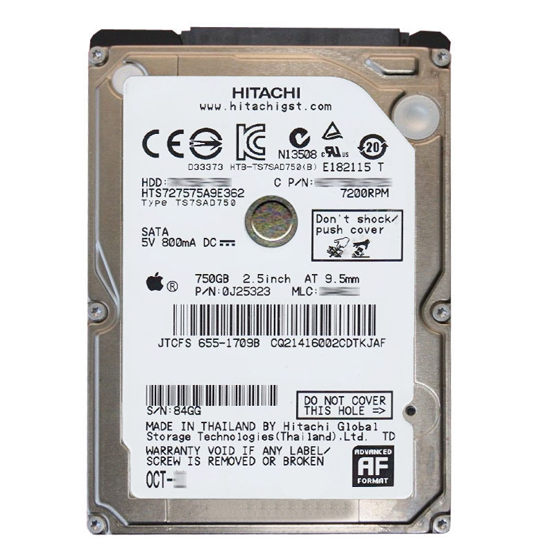 Hitachi 0J25323 - 750GB 7.2K SATA 2.5Inch Hard Drive