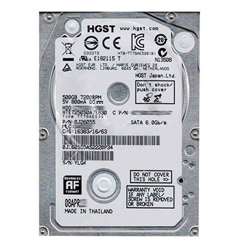 Hitachi 0J26055 - 500GB 7.2K SATA 6.0Gbps 2.5Inch 32MB Cache Hard Drive