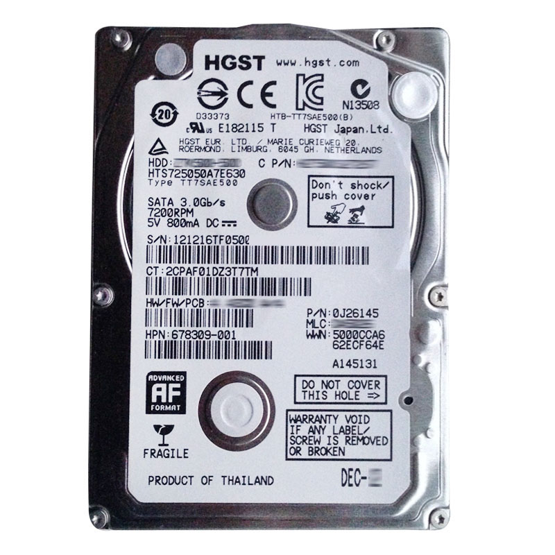 Hitachi 0J26145 - 500GB 7.2K SATA 6.0Gbps 2.5Inch 32MB Cache Hard Drive