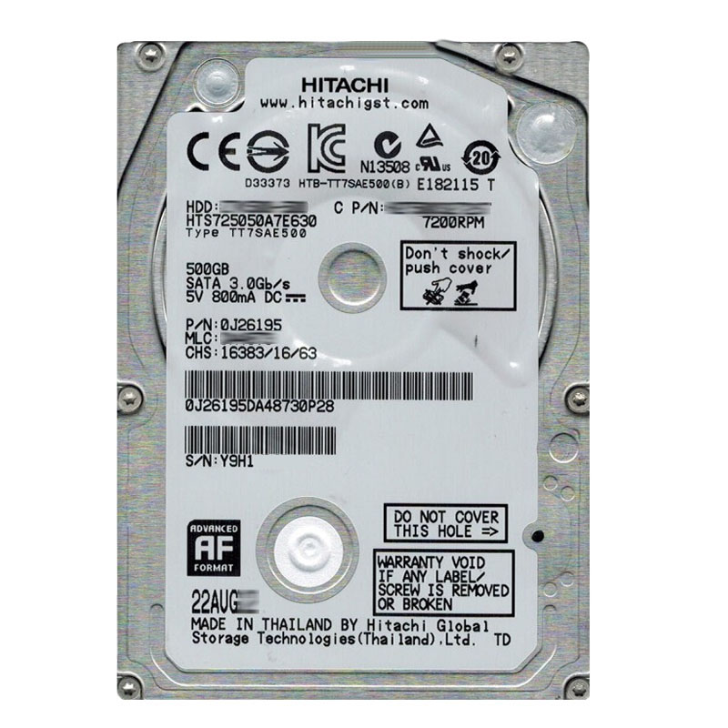 Hitachi 0J26195 - 500GB 7.2K SATA 3.0Gbps 2.5Inch 32MB Cache Hard Drive