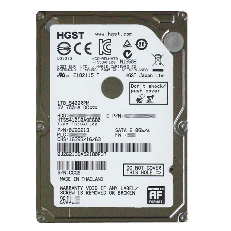 0J26213.jpg Hitachi 0J26213 - 1TB 5.4K SATA 6.0Gbps 2.5Inch 8MB Cache Hard Drive - Image 1