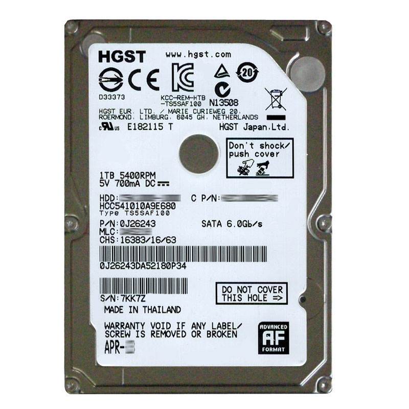 Hitachi 0J26243 - 1TB 5.4K SATA 6.0Gbps 2.5Inch 8MB Cache Hard Drive