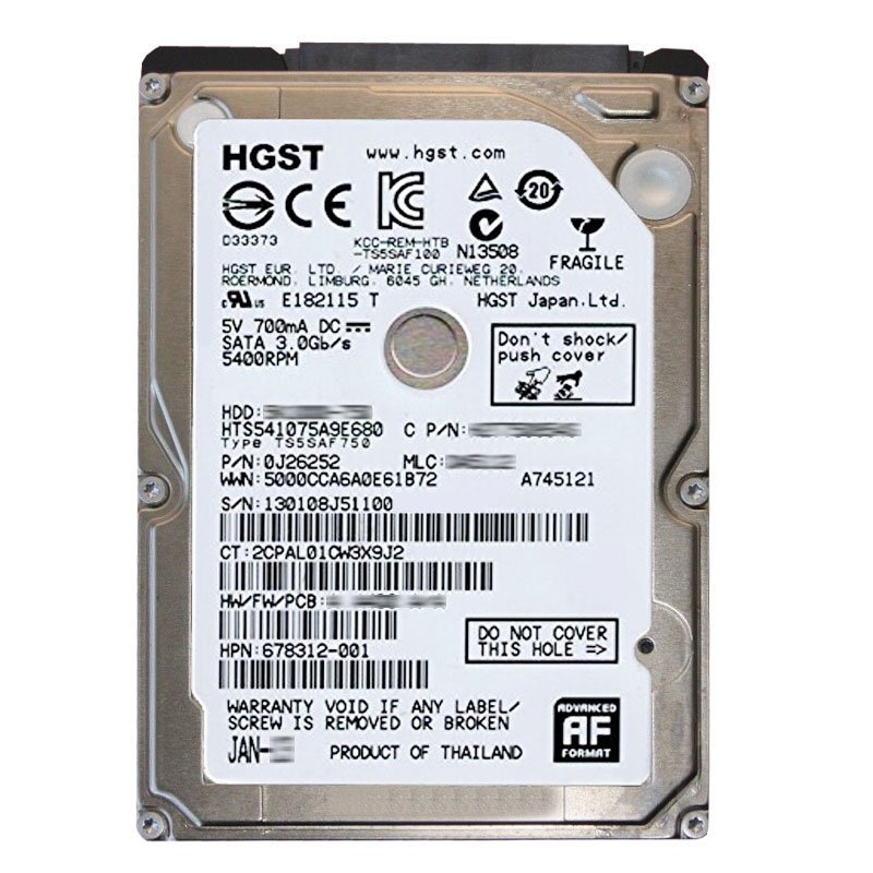 Hitachi 0J26252 - 750GB 5.4K SATA 3.0Gbps 2.5Inch 8MB Cache Hard Drive