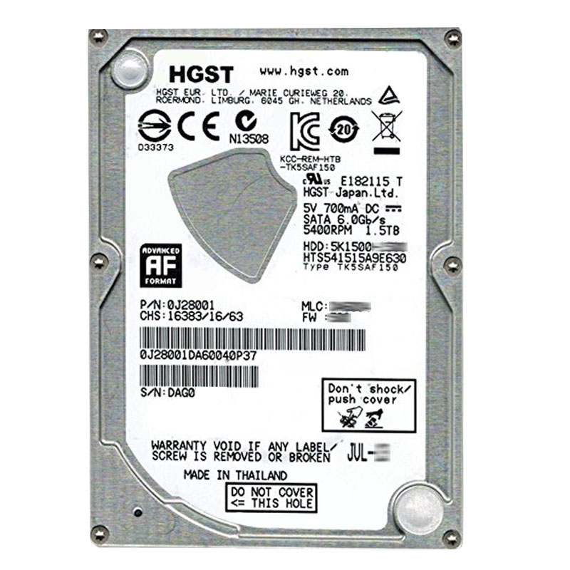 Hitachi 0J28001 - 1.5TB 5.4K SATA 6.0Gbps 2.5Inch 32MB Cache Hard Drive
