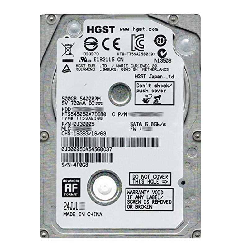 Hitachi 0J30005 - 500GB 5.4K SATA 6.0Gbps 2.5Inch 8MB Cache Hard Drive
