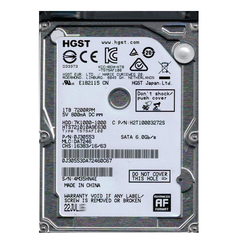 Hitachi 0J30553 - 1TB 7.2K SATA 6.0Gbps 2.5" 32MB Cache Hard Drive