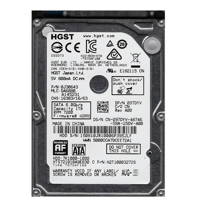 Hitachi 0J30643 - 1TB 7.2K SATA 6.0Gbps 2.5" 32MB Cache Hard Drive