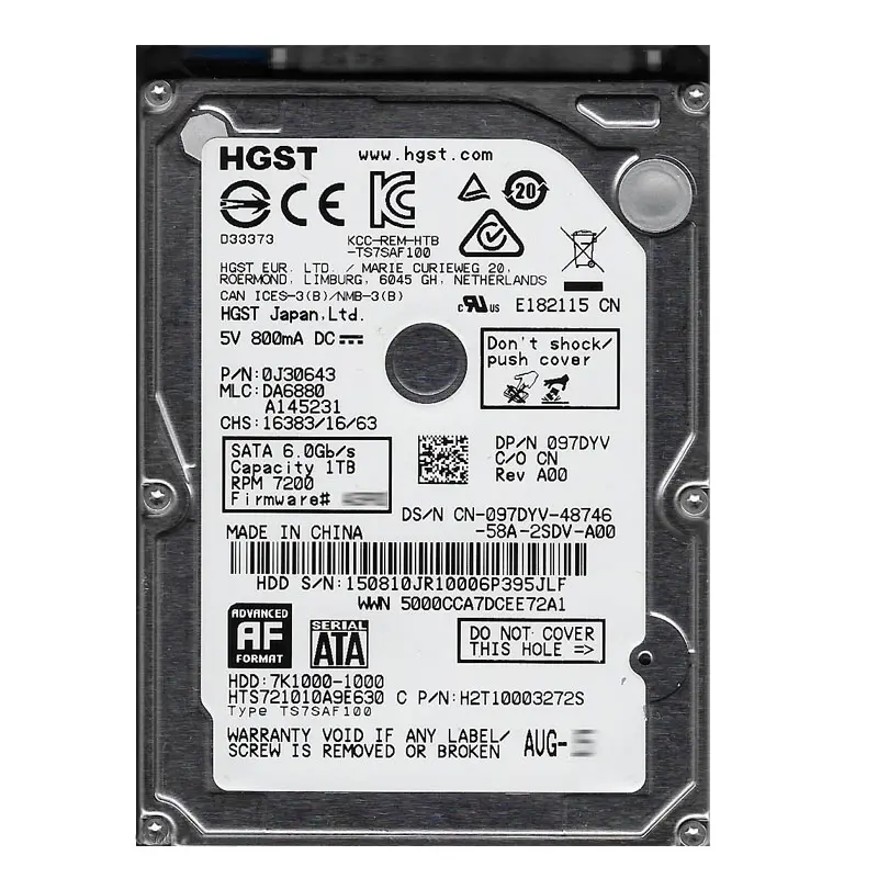 0J30643.jpg Hitachi 0J30643 - 1TB 7.2K SATA 6.0Gbps 2.5" 32MB Cache Hard Drive - Image 1