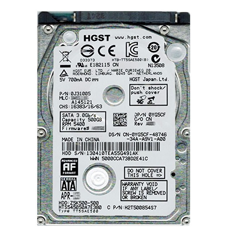 Hitachi 0J31005 - 500GB 5.4K SATA 3.0Gbps 2.5Inch 8MB Cache Hard Drive