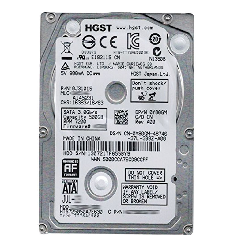 Hitachi 0J31015 - 500GB 7.2K SATA 6.0Gbps 2.5Inch 32MB Cache Hard Drive
