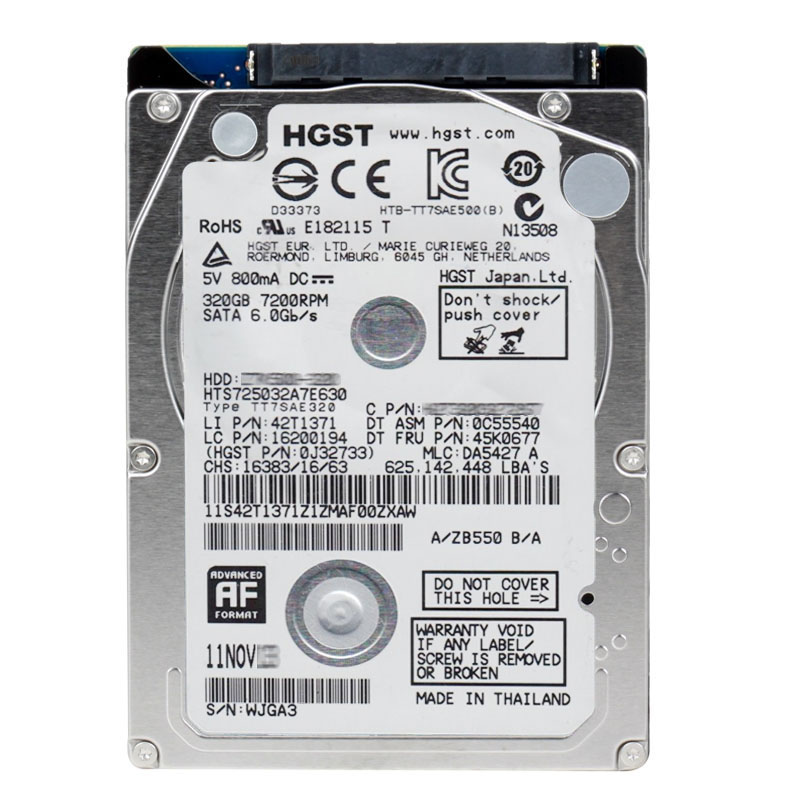 0J32733.jpg Hitachi 0J32733 - 320GB 7.2K SATA 6.0Gbps 2.5Inch 32MB Cache Hard Drive - Image 1