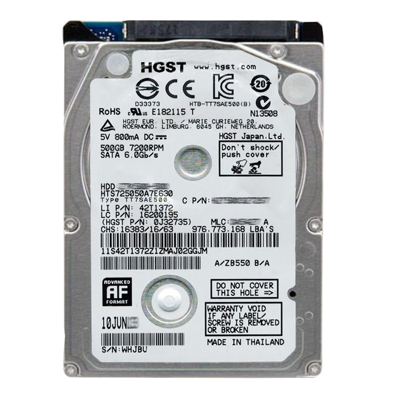 Hitachi 0J32735 - 500GB 7.2K SATA 6.0Gbps 2.5Inch 32MB Cache Hard Drive