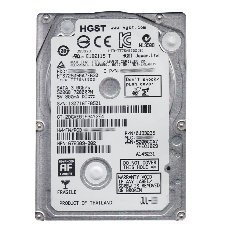 Hitachi 0J33235 - 500GB 7.2K SATA 3.0Gbps 2.5Inch 32MB Cache Hard Drive