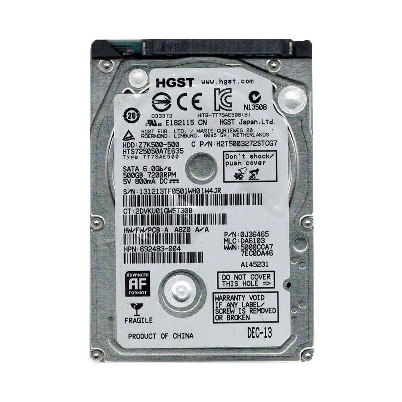 Hitachi 0J36465 - 500GB 7.2K SATA 2.5" Hard Drive