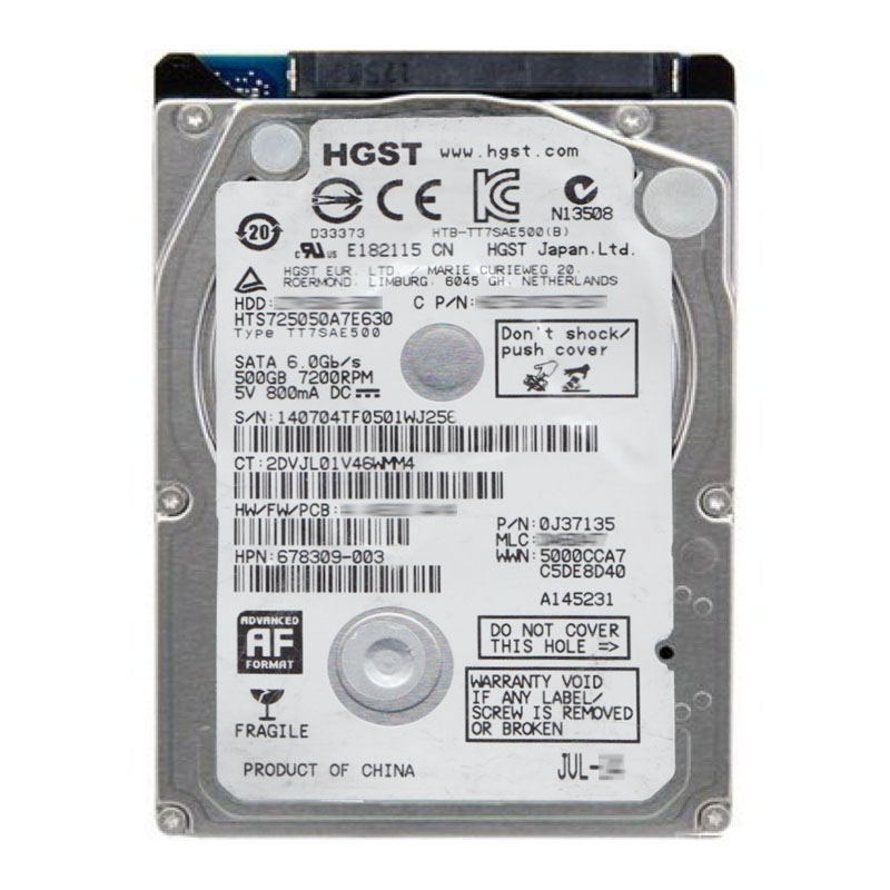 Hitachi 0J37135 - 500GB 7.2K SATA 6.0Gbps 2.5Inch 32MB Cache Hard Drive