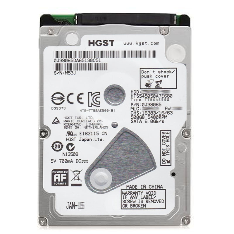 0J38065.jpg Hitachi 0J38065 - 500GB 5.4K SATA 6.0Gbps 2.5Inch 8MB Cache Hard Drive - Image 1