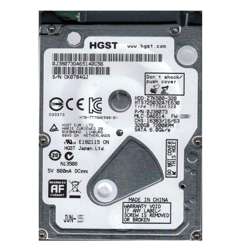 Hitachi 0J38073 - 320GB 7.2K SATA 6.0Gbps 2.5" 32MB Cache Hard Drive