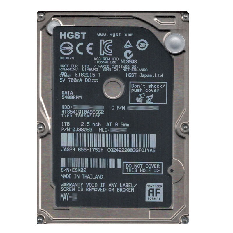 Hitachi 0J38093 - 1TB 5.4K SATA 2.5Inch Hard Drive