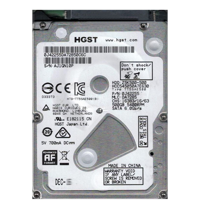 Hitachi 0J42255 - 500GB 5.4K SATA 6.0Gbps 2.5" 32MB Cache Hard Drive