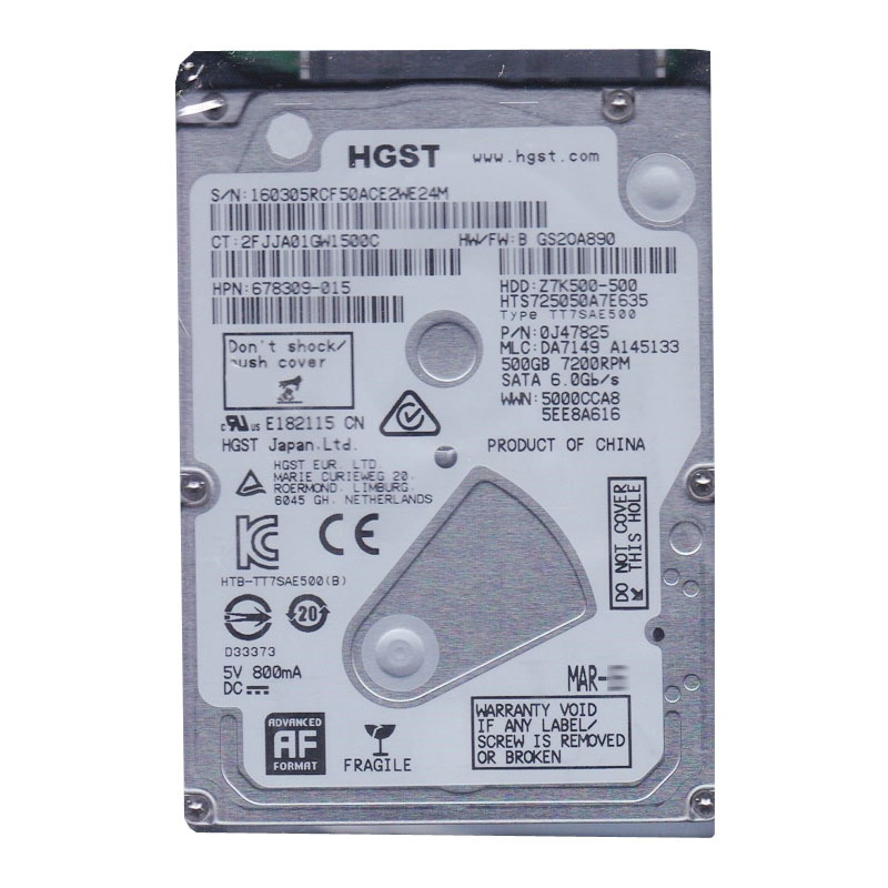 Hitachi 0J47825 - 500GB 7.2K SATA 6.0Gbps 2.5" 32MB Hard Drive