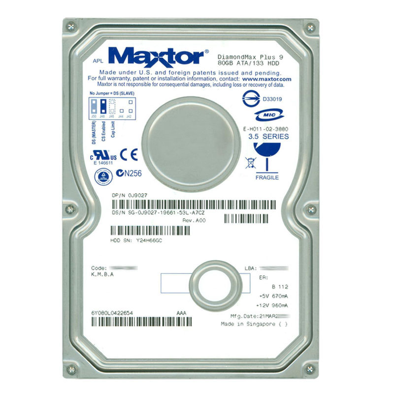 Dell 0J9027 - 80GB 7.2K IDE 3.5" 2MB Cache Hard Drive