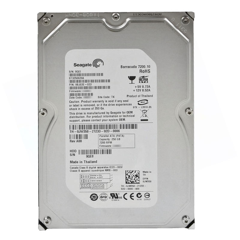 Dell 0JW350 - 250GB 7.2K ATA/100 3.5" 8MB Cache Hard Drive