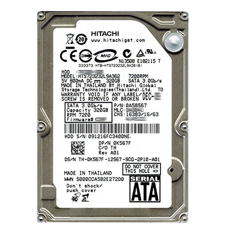 0K567F.jpg Dell 0K567F - 320GB 7.2K SATA 2.5" Hard Drive - Image 1