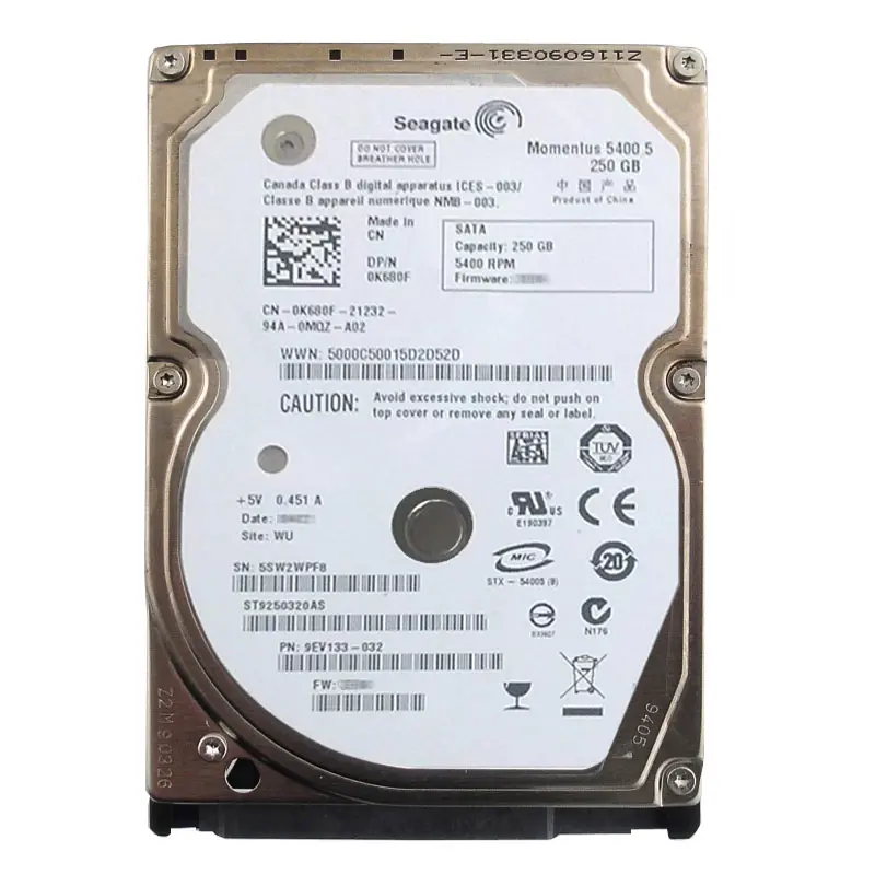 0K680F.jpg Dell 0K680F - 250GB 5.4K SATA 2.5" Hard Drive - Image 1