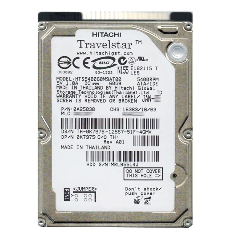 Dell 0K7975 - 60GB 5.4K IDE 2.5" 8MB Cache Hard Drive