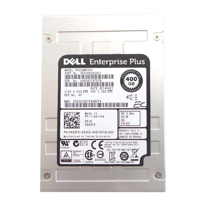 Dell 0K9VF0 - 400GB SAS 12Gbps 2.5" SSD