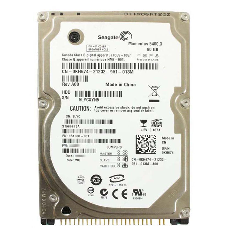 Dell 0KH674 - 80GB 5.4K IDE 2.5" Hard Drive