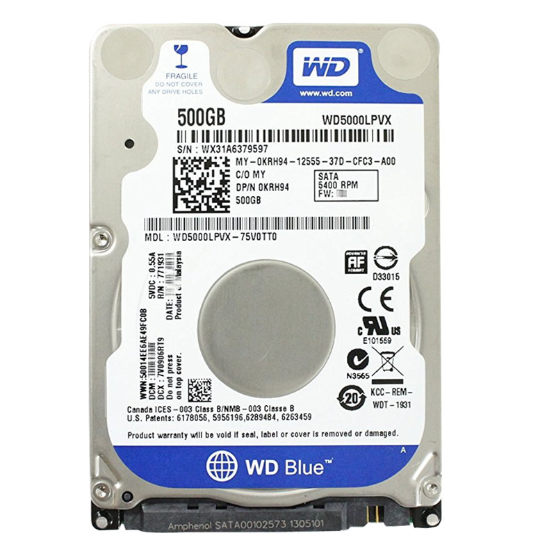 Dell 0KRH94 - 500GB 5.4K SATA 2.5" Hard Drive