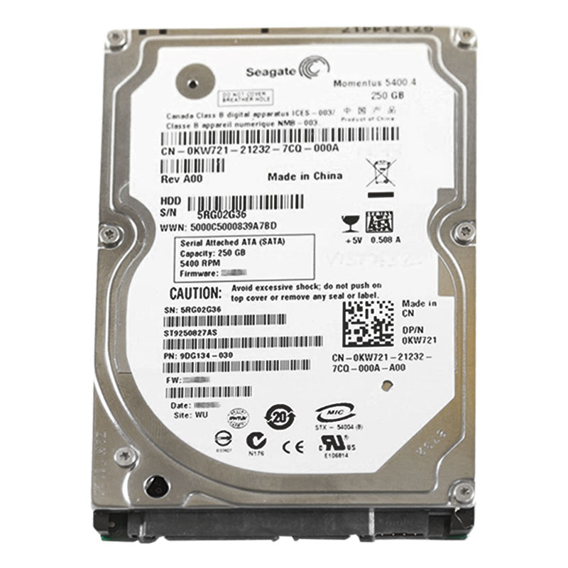 Dell 0KW721 - 250GB 5.4K SATA 2.5" Hard Drive