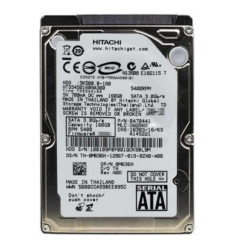 Dell 0M636H - 160GB 5.4K SATA 2.5" Hard Drive