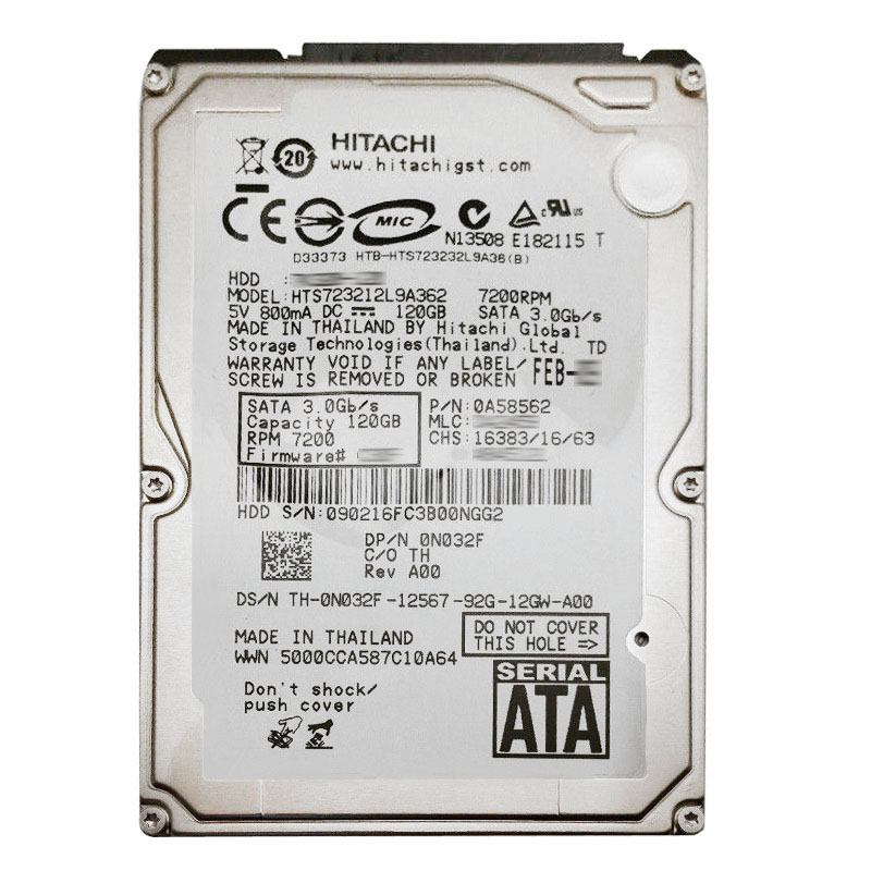 Dell 0N032F - 120GB 7.2K SATA 3.0Gbps 2.5" Hard Drive