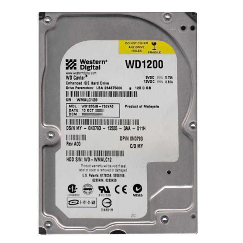 0N0793.jpg Dell 0N0793 - 120GB 7.2K IDE 3.5" 8MB Cache Hard Drive - Image 1