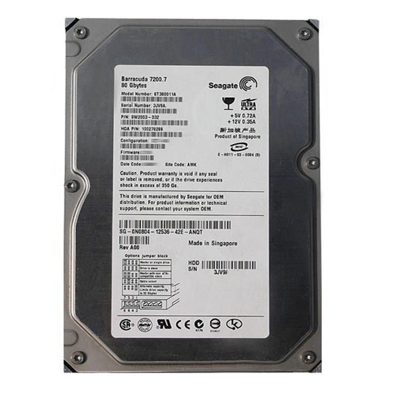 Dell 0N0804 - 80GB 7.2K IDE 3.5" 2MB Cache Hard Drive