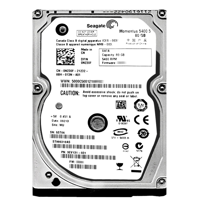 Dell 0N230F - 80GB 5.4K SATA 2.5" 8MB Cache Hard Drive