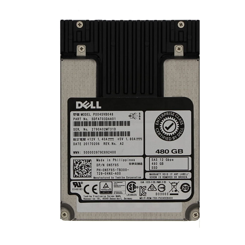 0N5Y85.jpg Dell 0N5Y85 - 480GB SAS 12Gbps 2.5" SSD - Image 1